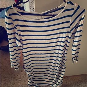 Striped 3/4 sleeve maternity top